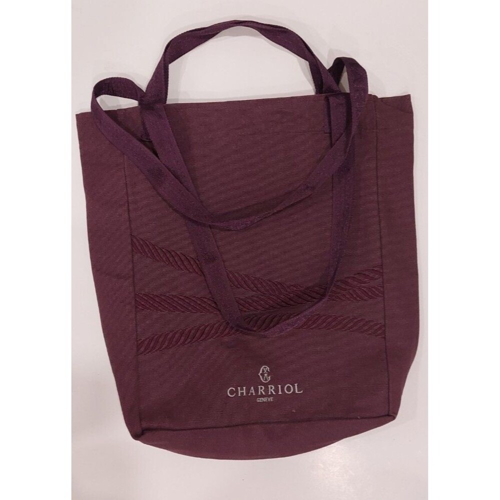 Charriol Geneve Purple Embroidered Heavy Double Canvas Duck Bag